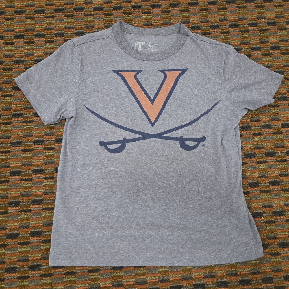 Virginia Cavaliers T Shirt Gray NCAA Logo Short Sleeve Tee